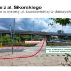Skrzyżowanie z al. Sikorskiego. W II etapie droga rowerowa zostanie przedłużona z tego...
