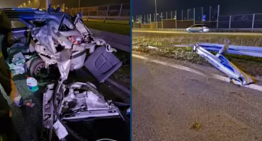 Groźny wypadek na Alei Armii Krajowej. Kierowca trafił do szpitala [ZDJĘCIA]
